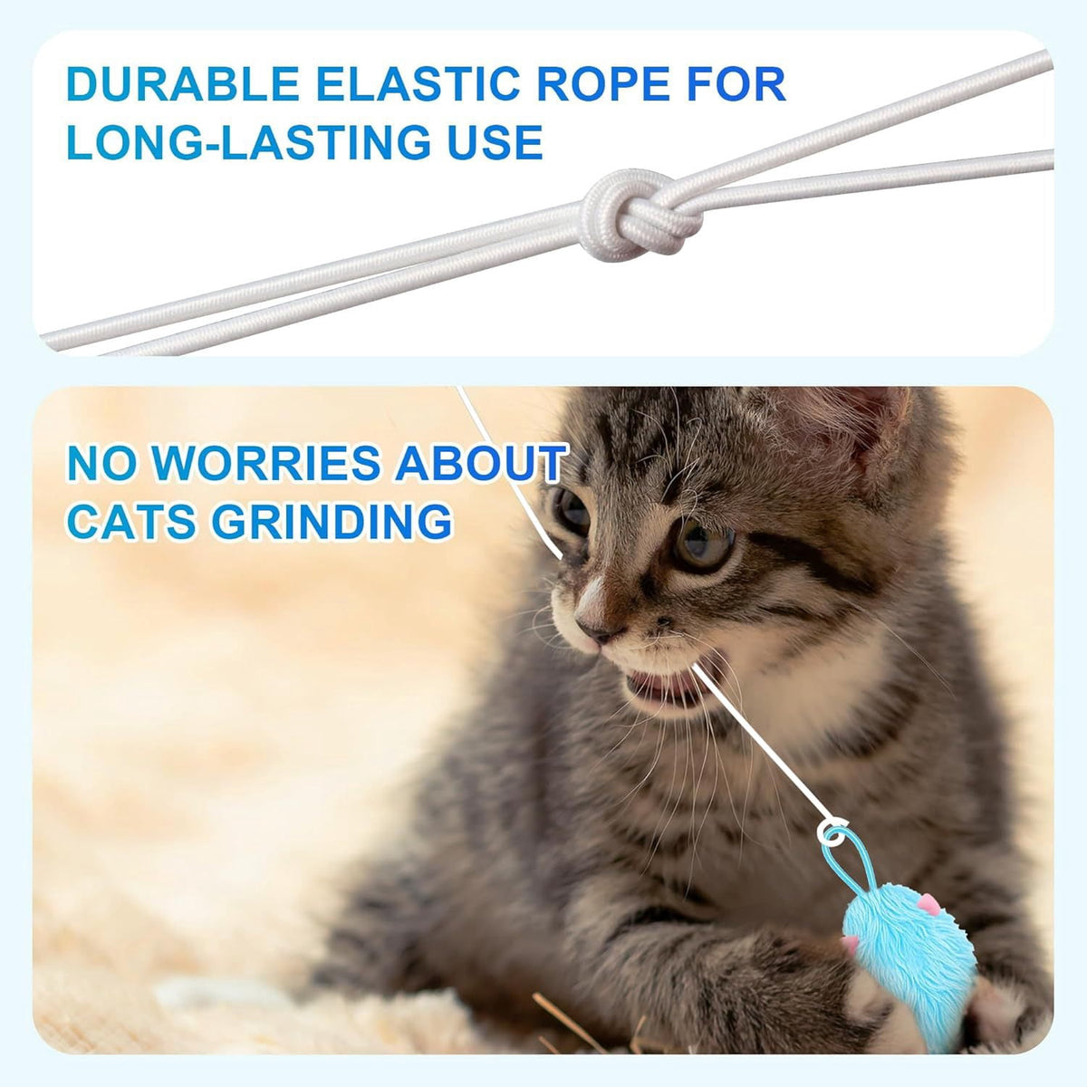 Remote Control Door Hanging Auto-Rebound Cat Toy,Customizable Length Adjustable Cat Teaser Toy, Interactive Pet Play Toy with 3 Plush Mice