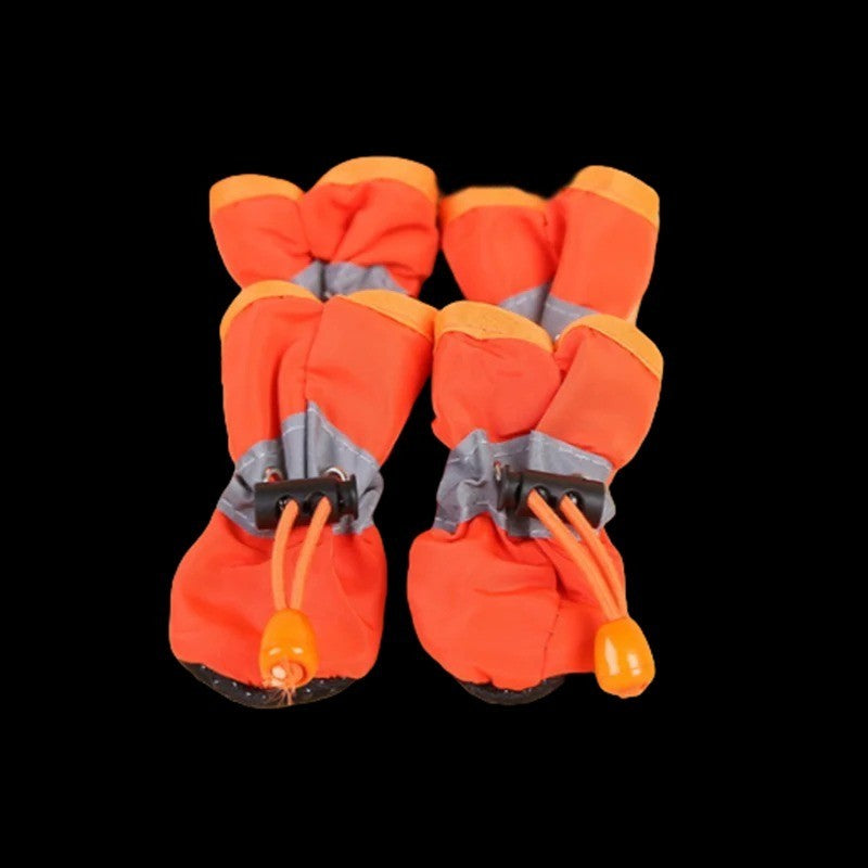 4PCS Waterproof Dog Shoes Anti-Slip Rain Boots Protective Pet Booties for Cats