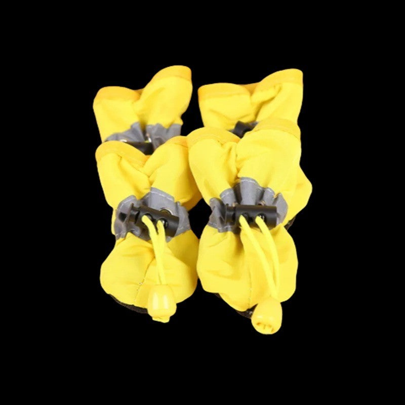 4PCS Waterproof Dog Shoes Anti-Slip Rain Boots Protective Pet Booties for Cats