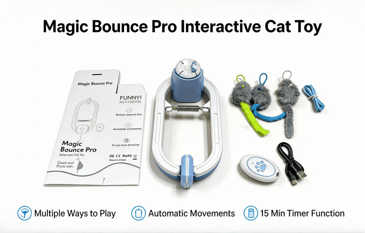 Remote Control Door Hanging Auto-Rebound Cat Toy,Customizable Length Adjustable Cat Teaser Toy, Interactive Pet Play Toy with 3 Plush Mice