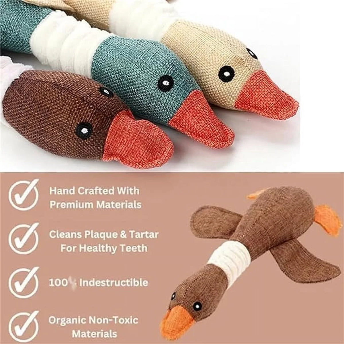 Dog Toys for Aggressive Chewers Small Medium Large Breed, Upgraded Goose Indestructible Dog Toys, Durable Stuffed Squeaky Chew Toys