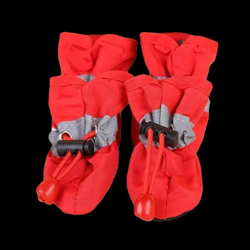 4PCS Waterproof Dog Shoes Anti-Slip Rain Boots Protective Pet Booties for Cats